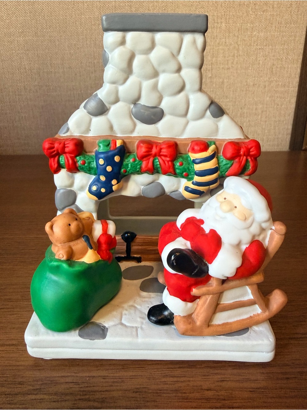 PartyLite Holiday Santa Fireplace Candle Holder